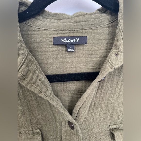 Madewell 100% Cotton Oversized Casual Olive Shirt Jacket - Picture 2 of 5
